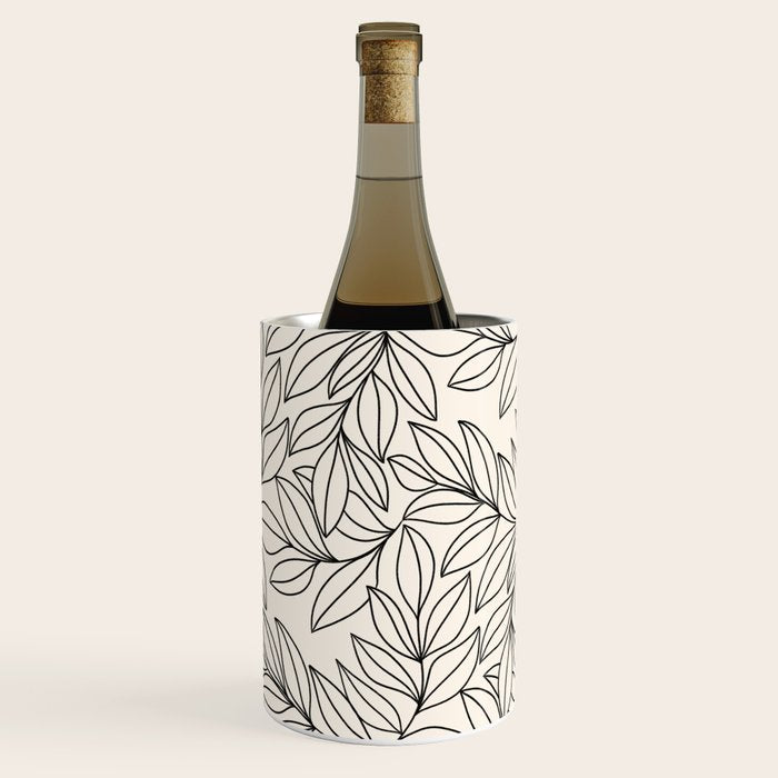 Black and White Leaves  Wine Chiller Gallery Image 1