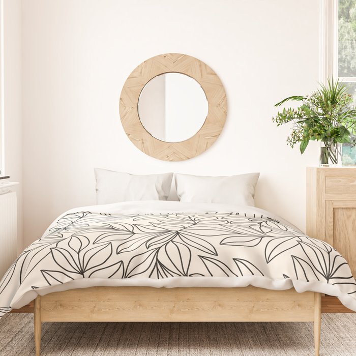 Black and White Leaves  Duvet Cover Gallery Image 3