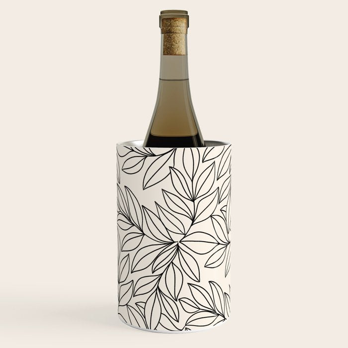Black and White Leaves  Wine Chiller Gallery Image 2