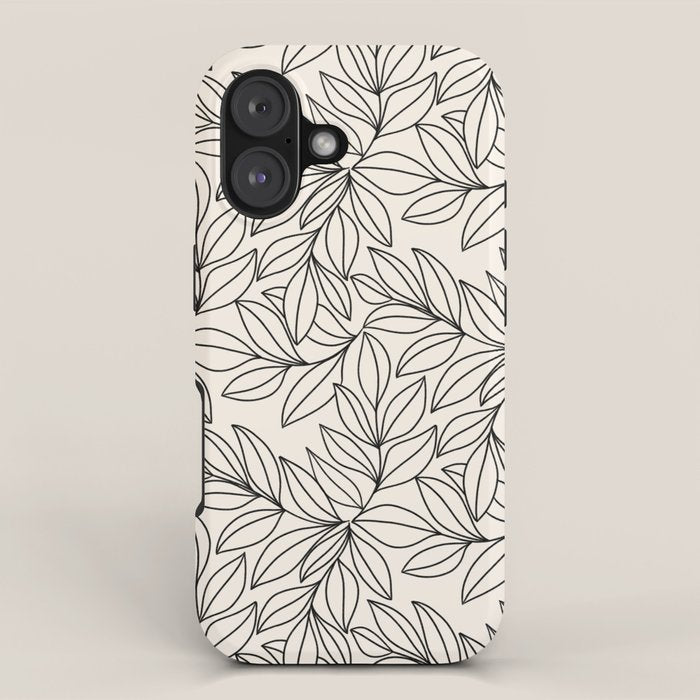 Black and White Leaves  iPhone Case Gallery Image 1