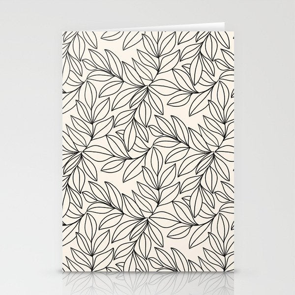 Black and White Leaves  Stationery Card Gallery Image 2