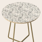 Black and White Leaves  Side Table Gallery Image 2
