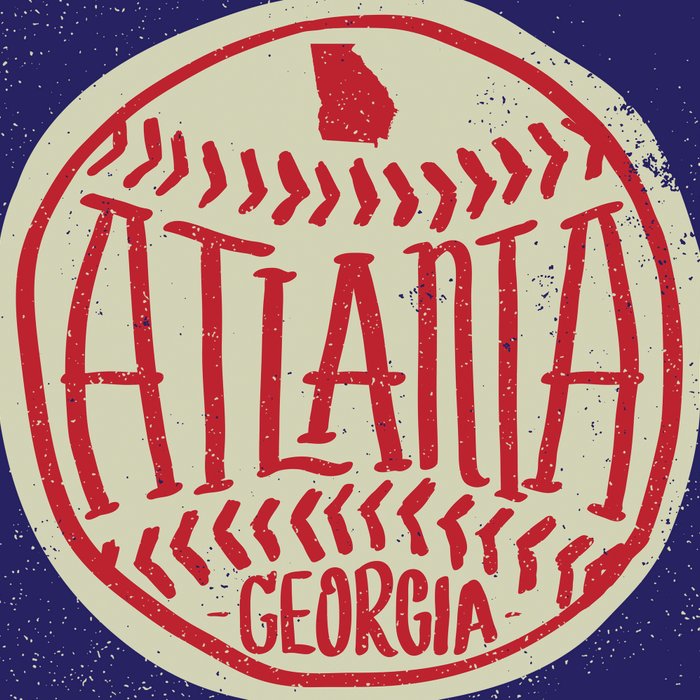 Atlanta Georgia Baseball - Hand Drawn, Script Typography Coffee Mug Gallery Image 2