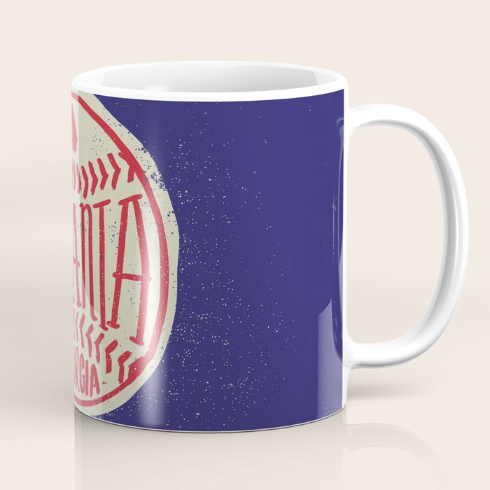 Atlanta Georgia Baseball - Hand Drawn, Script Typography Coffee Mug Gallery Image 1