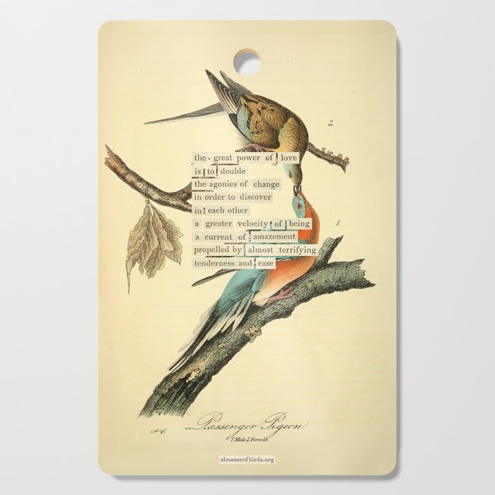 Bird Divinations: Passenger Pigeon (about: almanacofbirds.org) Cutting Board Gallery Image 1