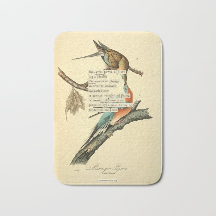 Bird Divinations: Passenger Pigeon (about: almanacofbirds.org) Bath Mat Gallery Image 1