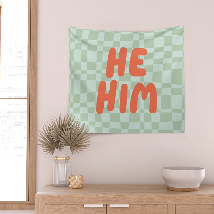 He / Him Pronouns  Wall Tapestry Gallery Image 2