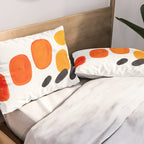 Mid Century Modern Colorful Minimal Pop Art Yellow Orange Ombre Rainbow Gradient Pebble Ovals Pillow Sham Gallery Image 2