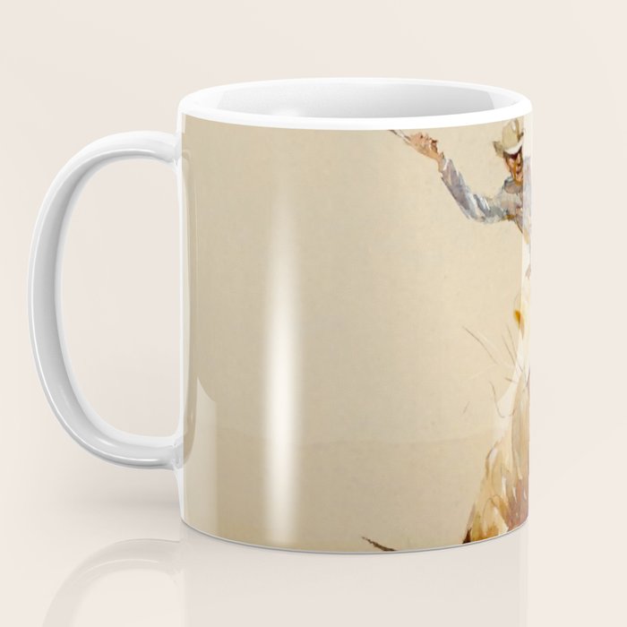Cowboy on a Bucking Horse 2 by Edward Borein Coffee Mug Gallery Image 3