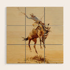 Cowboy on a Bucking Horse 2 by Edward Borein Wood Wall Art Gallery Image 1