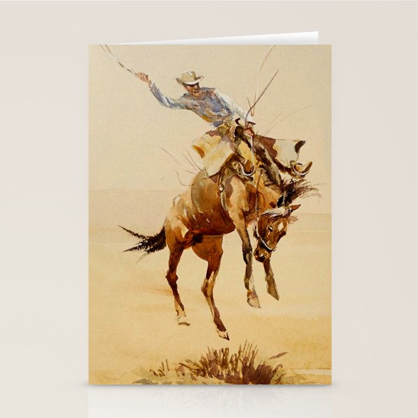 Cowboy on a Bucking Horse 2 by Edward Borein Stationery Card Gallery Image 2