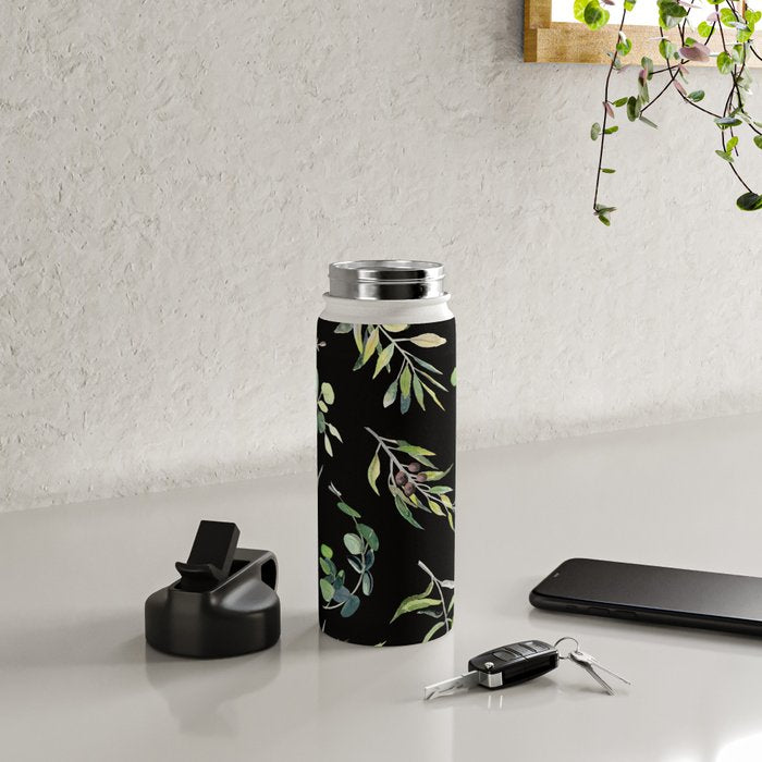 Eucalyptus and Olive Pattern  Water Bottle Gallery Image 4