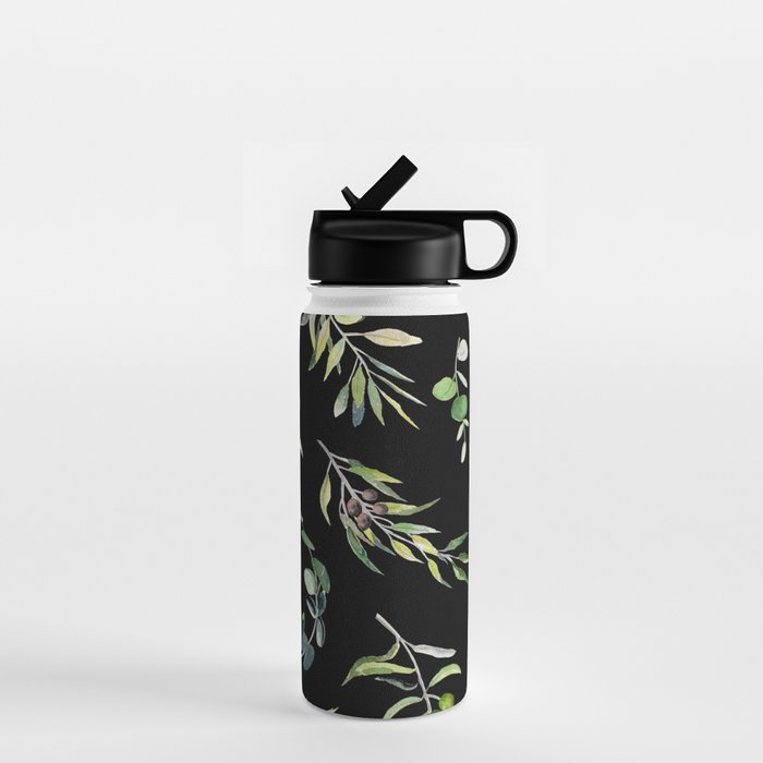 Eucalyptus and Olive Pattern  Water Bottle Gallery Image 1