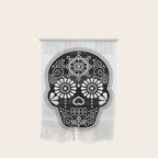 DÃ­a de Muertos Calavera â¢ Mexican Sugar Skull - Black Palette Wall Hanging Gallery Image 1