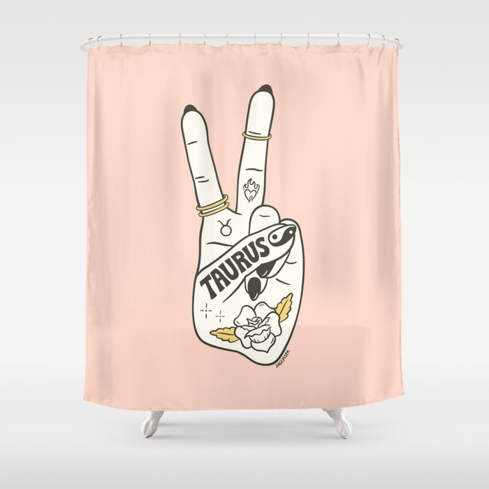 TAURUS (PEACE SIGN COLLECTION) Shower Curtain Gallery Image 1