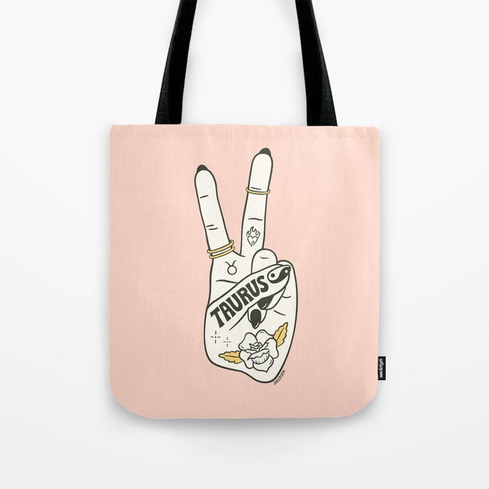 TAURUS (PEACE SIGN COLLECTION) Tote Bag Gallery Image 1