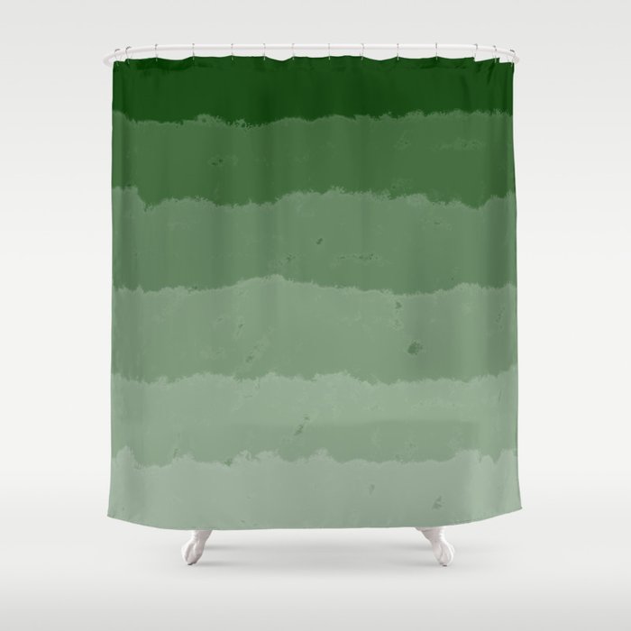 Forest Green Cloud Layers Shower Curtain Gallery Image 1
