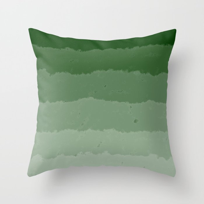 Forest Green Cloud Layers Throw Pillow Gallery Image 1