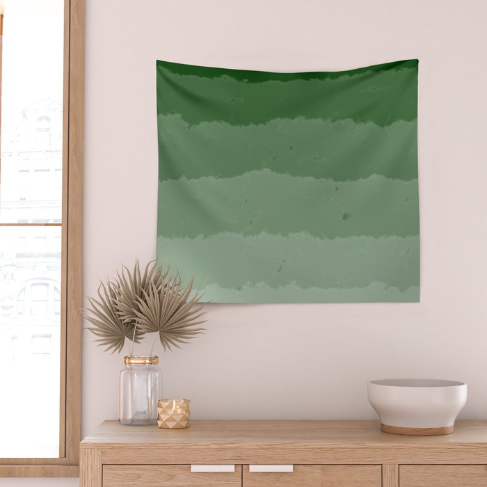Forest Green Cloud Layers Wall Tapestry Gallery Image 2