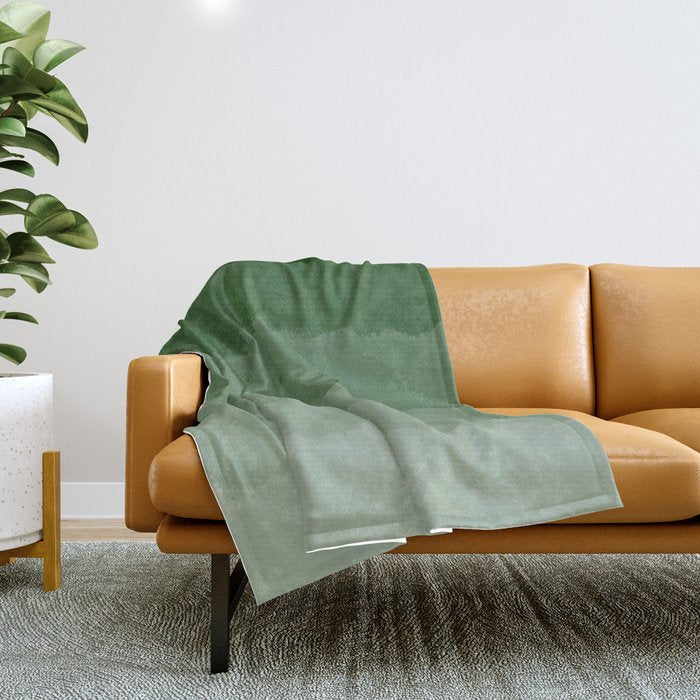 Forest Green Cloud Layers Throw Blanket Gallery Image 1