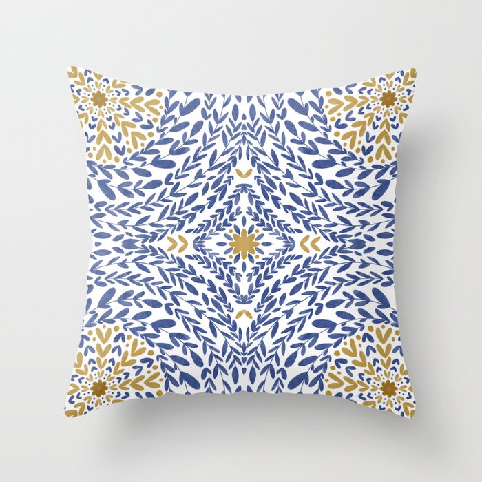 Intricate modern nature tile B Throw Pillow Gallery Image 6