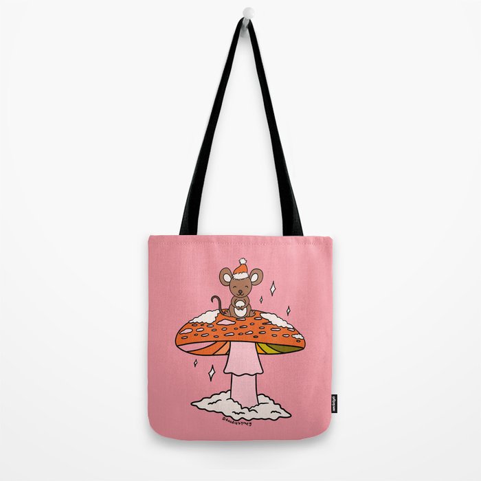 Christmas Mouse on a Mushroom Tote Bag Gallery Image 2