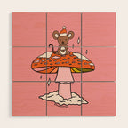 Christmas Mouse on a Mushroom Wood Wall Art Gallery Image 1