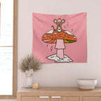 Christmas Mouse on a Mushroom Wall Tapestry Gallery Image 2