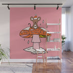 Christmas Mouse on a Mushroom Wall Mural Gallery Image 1