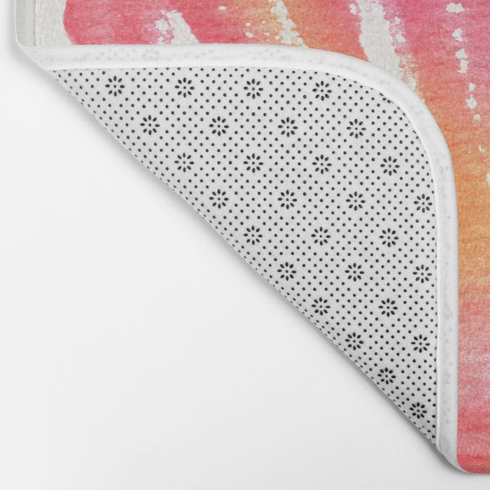 Mermaid at Heart - Pink Shell Watercolor Painting Bath Mat Gallery Image 2