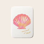 Mermaid at Heart - Pink Shell Watercolor Painting Bath Mat Gallery Image 1