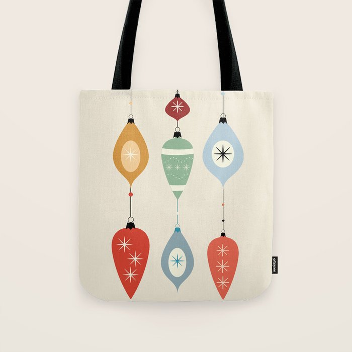 Mid Century Modern Christmas Baubles Tote Bag Gallery Image 1