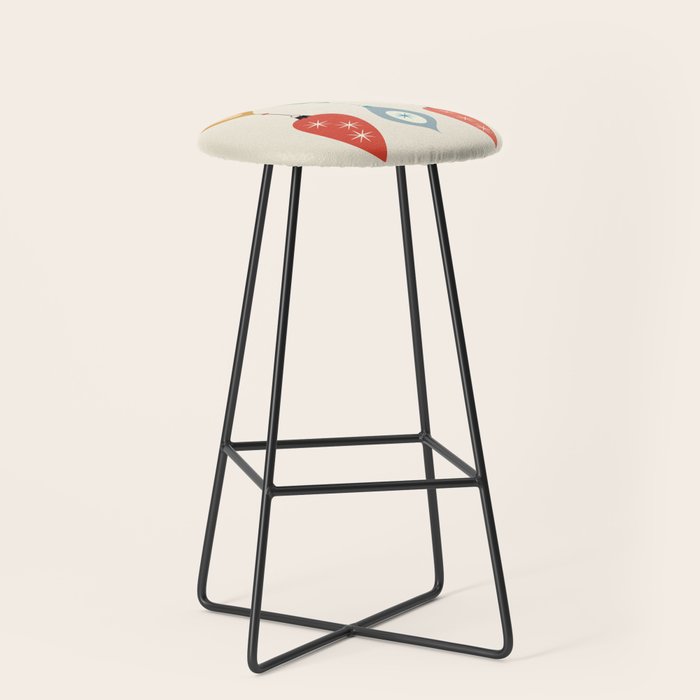 Mid Century Modern Christmas Baubles Stool Gallery Image 1