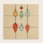 Mid Century Modern Christmas Baubles Wood Wall Art Gallery Image 1