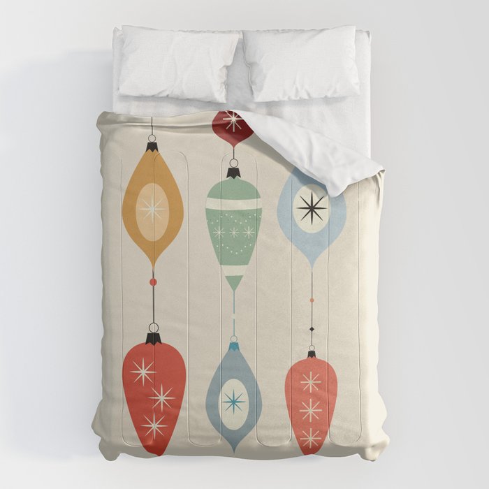 Mid Century Modern Christmas Baubles Comforter Gallery Image 6