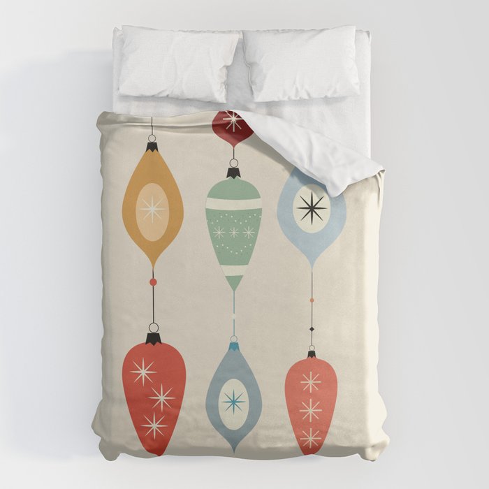 Mid Century Modern Christmas Baubles Duvet Cover Gallery Image 6