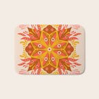 Trippy Mandala - Retro Ochre Bath Mat Gallery Image 1