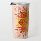 Trippy Mandala - Retro Ochre Travel Mug Gallery Image 3