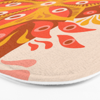 Trippy Mandala - Retro Ochre Bath Mat Gallery Image 3