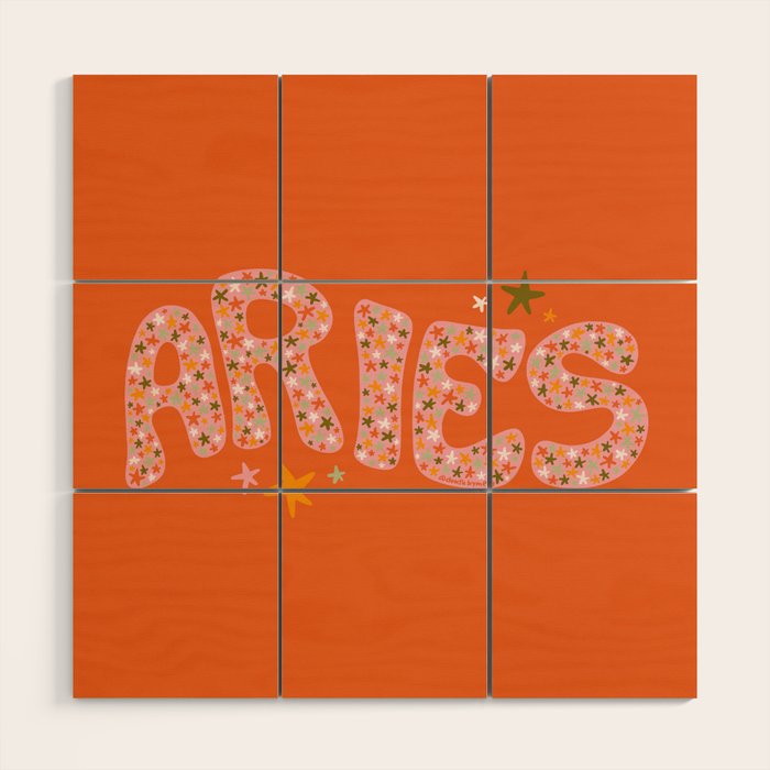Starry Aries Wood Wall Art Gallery Image 1