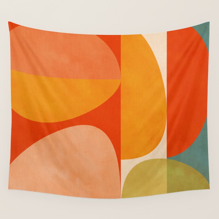 abstract mid century modern Wall Tapestry Gallery Image 4