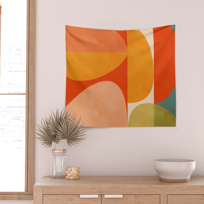 abstract mid century modern Wall Tapestry Gallery Image 2