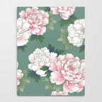 Japanese Vintage Pink Peonies Green Leaves Kimono Pattern Notebook Gallery Image 4