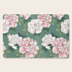 Japanese Vintage Pink Peonies Green Leaves Kimono Pattern Cutting Board Gallery Image 1