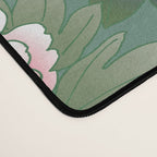 Japanese Vintage Pink Peonies Green Leaves Kimono Pattern Desk Mat Gallery Image 4