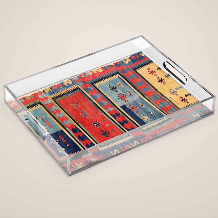 Sivas  Antique Cappadocian Turkish Kilim Print Acrylic Tray Gallery Image 1
