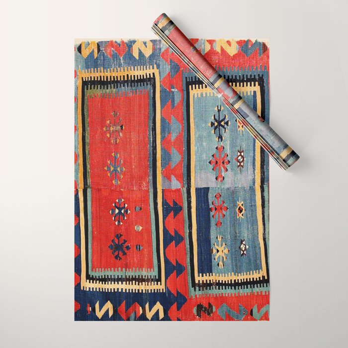 Sivas  Antique Cappadocian Turkish Kilim Print Wrapping Paper Gallery Image 1