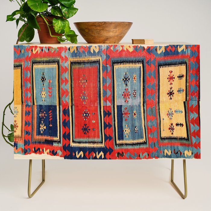 Sivas  Antique Cappadocian Turkish Kilim Print Credenza Gallery Image 1