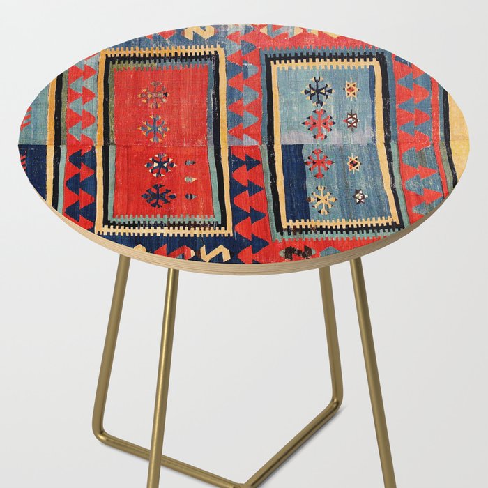 Sivas  Antique Cappadocian Turkish Kilim Print Side Table Gallery Image 2
