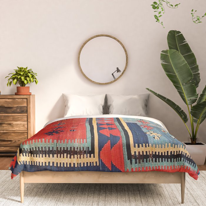 Sivas  Antique Cappadocian Turkish Kilim Print Comforter Gallery Image 3